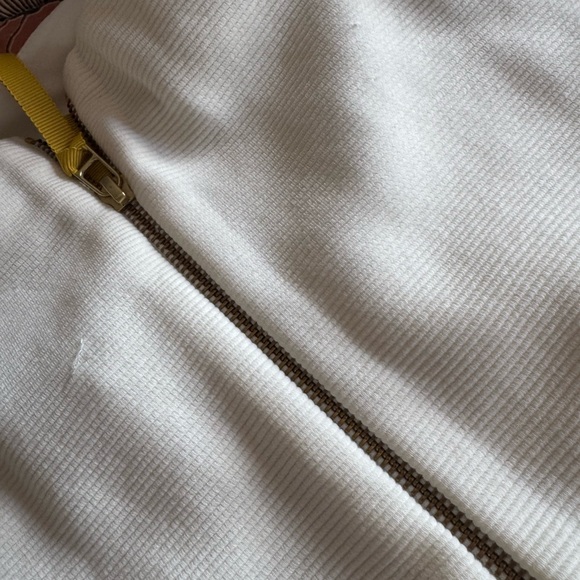 Sleeveless Colorblock Ottoman Sheath Dress in White, Mustard & Navy - Picture 5 of 6